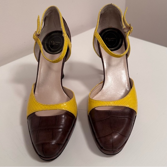 Dior Maryjane High Heels - Brown and Yellow Eu 36.5 - Picture 8 of 16